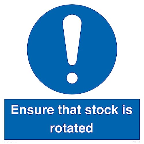 Schild "Ensure That Stock Is Rotated", 400 x 400 mm, S40 Schild "Ensure That Stock Is Rotated", 400 x 400 mm, S40 von Viking Signs