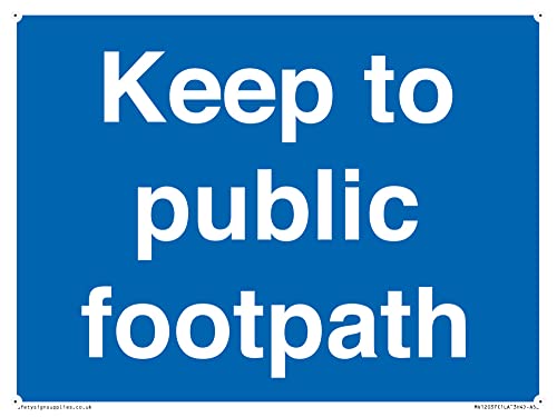 Schild "Keep to public footpath", 200 x 150 mm, A5L von Viking Signs