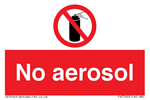 Schild "No Aerosol", 75 x 50 mm, A8L Schild "No Aerosol", 75 x 50 mm, A8L von Viking Signs