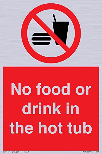 Schild "No Food or Drink in the Whirlpool", 100 x 150 mm, A6P von Viking Signs