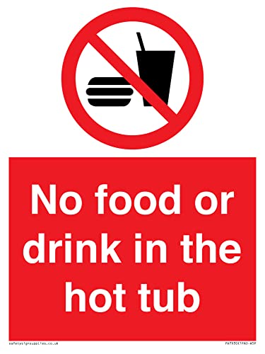 Schild "No Food or Drink in the Whirlpool", 150 x 200 mm, A5P von Viking Signs