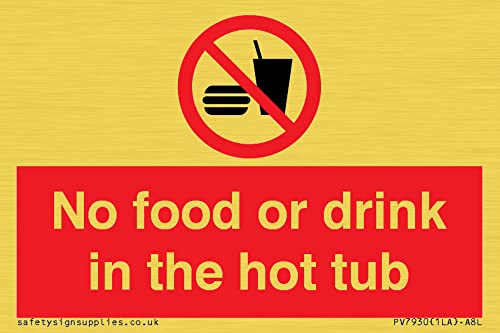Schild "No Food or Drink in the Whirlpool", 75 x 50 mm, A8L Schild "No Food or Drink in the Whirlpool", 75 x 50 mm, A8L von Viking Signs
