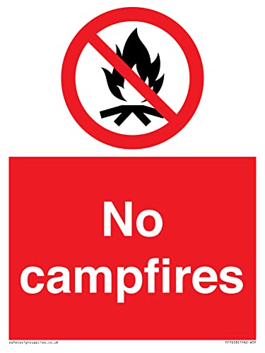 Schild"No campfirees", 150 x 200 mm, A5P von Viking Signs