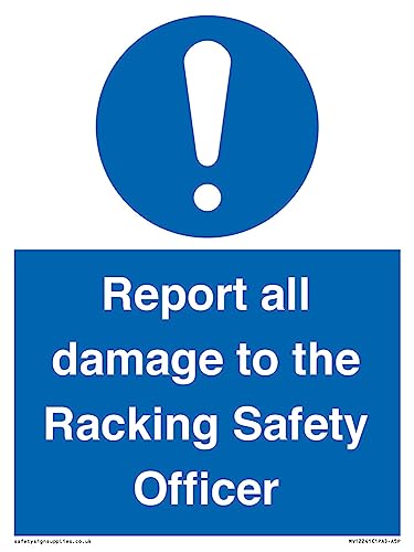 Schild "Report all damage to the Racking Safety Officer" – 150 x 200 mm – A5P von Viking Signs