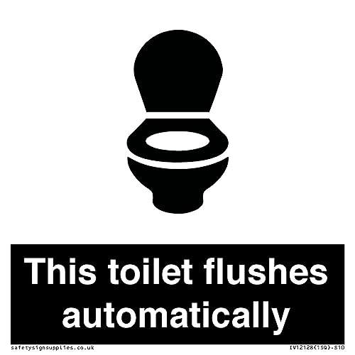 Schild "This toilet flushes automatical", 100 x 100 mm, S10 von Viking Signs