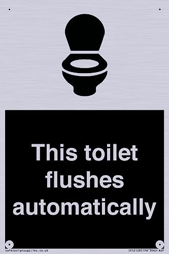 Schild "This toilet flushes automatical", 100 x 150 mm, A6P Schild "This toilet flushes automatical", 100 x 150 mm, A6P von Viking Signs