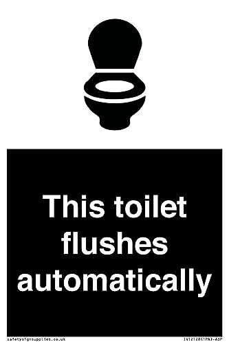 Schild "This toilet flushes automatical", 100 x 150 mm, A6P Schild "This toilet flushes automatical", 100 x 150 mm, A6P von Viking Signs