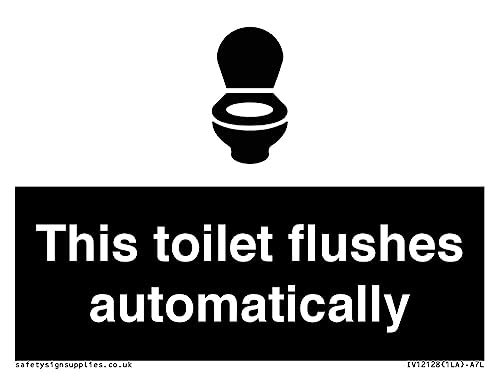 Schild "This toilet flushes automatical", 100 x 75 mm, A7L von Viking Signs