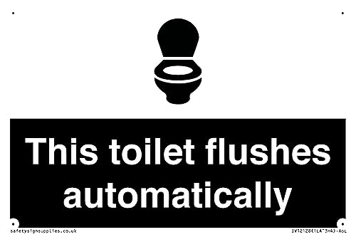 Schild "This toilet flushes automatical", 150 x 100 mm, A6L von Viking Signs