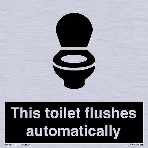 Schild "This toilet flushes automatical", 150 x 150 mm, S15 von Viking Signs