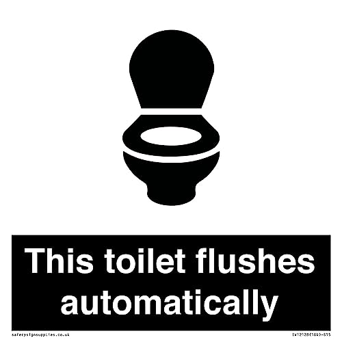 Schild "This toilet flushes automatical", 150 x 150 mm, S15 Schild "This toilet flushes automatical", 150 x 150 mm, S15 von Viking Signs