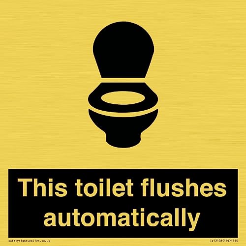 Schild "This toilet flushes automatical", 150 x 150 mm, S15 von Viking Signs