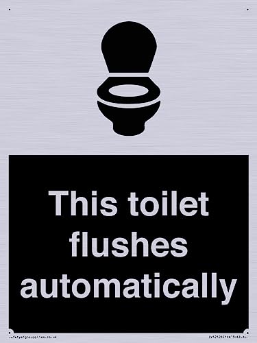 Schild "This toilet flushes automatical", 150 x 200 mm, A5P von Viking Signs