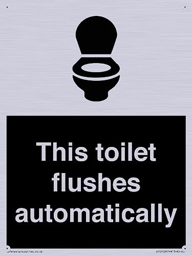 Schild "This toilet flushes automatical", 150 x 200 mm, A5P Schild "This toilet flushes automatical", 150 x 200 mm, A5P von Viking Signs
