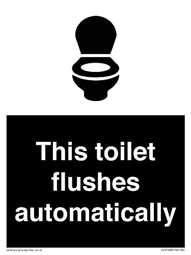 Schild "This toilet flushes automatical", 150 x 200 mm, A5P von Viking Signs