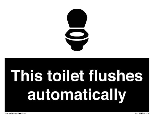 Schild "This toilet flushes automatical", 200 x 150 mm, A5L Schild "This toilet flushes automatical", 200 x 150 mm, A5L von Viking Signs