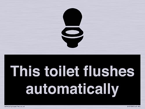 Schild "This toilet flushes automatical", 200 x 150 mm, A5L von Viking Signs