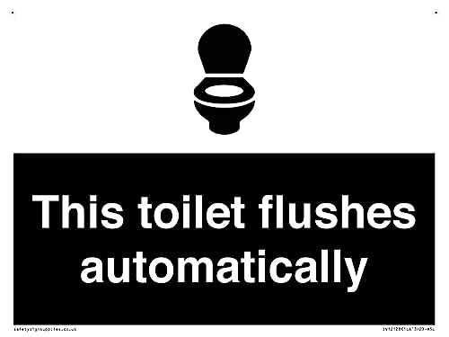Schild "This toilet flushes automatical", 200 x 150 mm, A5L Schild "This toilet flushes automatical", 200 x 150 mm, A5L von Viking Signs