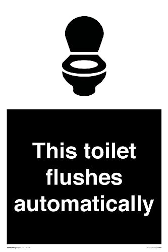 Schild "This toilet flushes automatical", 200 x 300 mm, A4P von Viking Signs