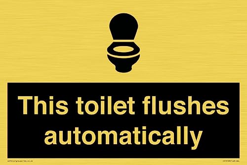 Schild "This toilet flushes automatical", 300 x 200 mm, A4L von Viking Signs