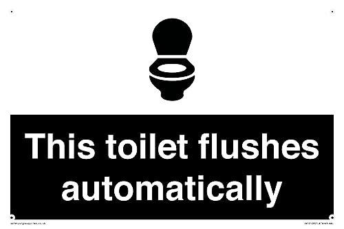 Schild "This toilet flushes automatical", 300 x 200 mm, A4L von Viking Signs