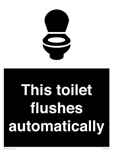 Schild "This toilet flushes automatical", 300 x 400 mm, A3P von Viking Signs