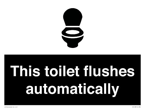 Schild "This toilet flushes automatical", 400 x 300 mm, A3L von Viking Signs