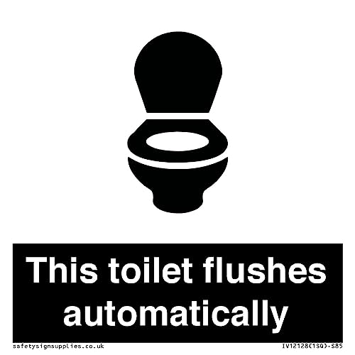 Schild "This toilet flushes automatical", 85 x 85 mm, S85 von Viking Signs