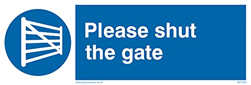 Schild mit Aufschrift „Please Shut Gate“, 150 x 50 mm, L15 von Viking Signs