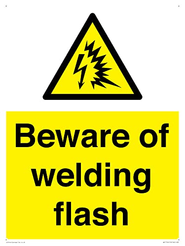 Schild mit Aufschrift "Beware of welding flash", 300 x 400 mm, A3P Schild mit Aufschrift "Beware of welding flash", 300 x 400 mm, A3P von Viking Signs