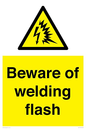Schild mit Aufschrift "Beware of welding flash", 400 x 600 mm, A2P Schild mit Aufschrift "Beware of welding flash", 400 x 600 mm, A2P von Viking Signs
