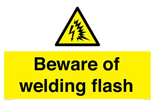Schild mit Aufschrift "Beware of welding flash", 600 x 400 mm, A2L Schild mit Aufschrift "Beware of welding flash", 600 x 400 mm, A2L von Viking Signs