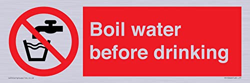 Schild mit Aufschrift"Boil water before drink", 300 x 100 mm, L31 von Viking Signs