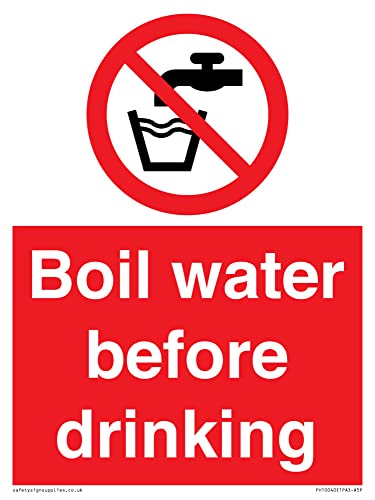 Schild mit Aufschrift"Boil water before drinking", 150 x 200 mm, A5P von Viking Signs