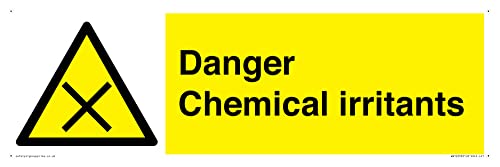 Schild mit Aufschrift "Danger Chemical Irritants", 450 x 150 mm, L41 von Viking Signs