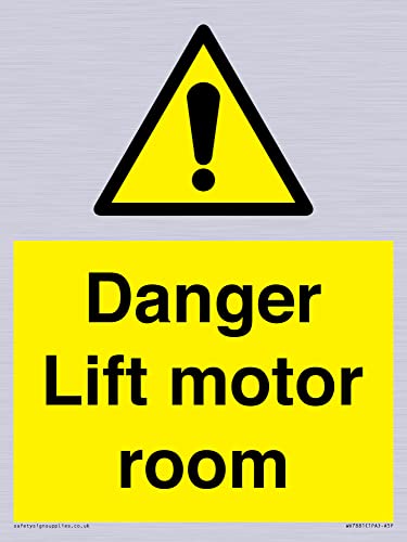 Danger Lift Motor Room Schild – 150 x 200 mm – A5P von Viking Signs
