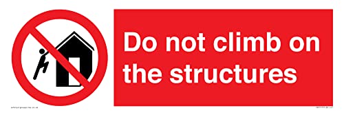 Schild mit Aufschrift"Do not climb on the structure", 450 x 150 mm, L41 Schild mit Aufschrift"Do not climb on the structure", 450 x 150 mm, L41 von Viking Signs
