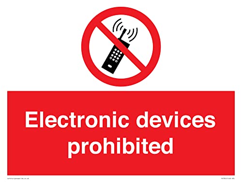 Schild mit Aufschrift "Electronic devices prohibited", 400 x 300 mm, A3L von Viking Signs