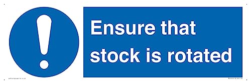 Schild mit Aufschrift "Ensure That Stock Is Rotated", 600 x 200 mm, L62 von Viking Signs