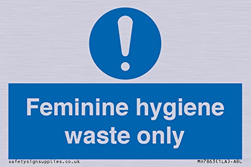 Schild mit Aufschrift "Feminine Hygiene Waste Only", 75 x 50 mm, A8L von Viking Signs