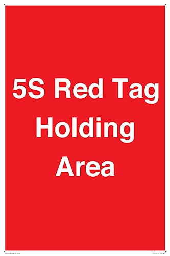 Schild mit Aufschrift "Holding Area", 400 x 600 mm, A2P, Rot von Viking Signs