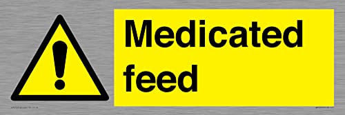 Schild mit Aufschrift "Medicated Feed", 450 x 150 mm, L41 von Viking Signs