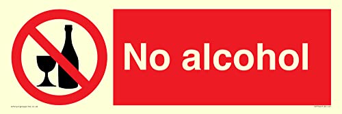 Schild mit Aufschrift "No Alcohol", 450 x 150 mm, L41 von Viking Signs