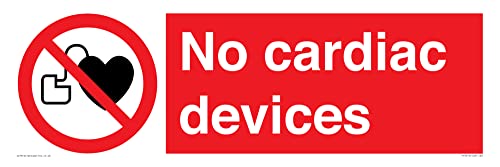 Schild mit Aufschrift"No Cardiac Device", 600 x 200 mm, L62 von Viking Signs