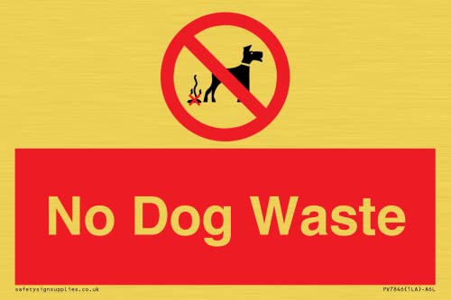 Schild mit Aufschrift "No Dog Waste", 150 x 100 mm, A6L von Viking Signs