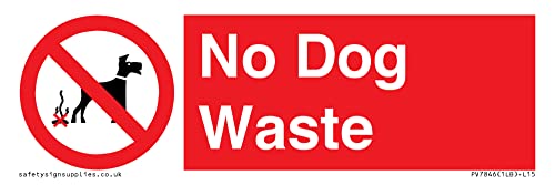 Schild mit Aufschrift "No Dog Waste", 150 x 50 mm, L15 von Viking Signs