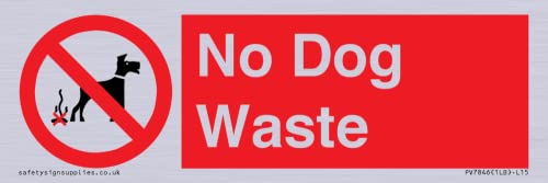 Schild mit Aufschrift "No Dog Waste", 150 x 50 mm, L15 von Viking Signs