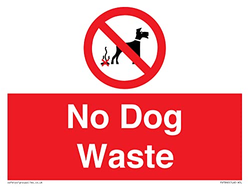 Schild mit Aufschrift "No Dog Waste", 200 x 150 mm, A5L von Viking Signs