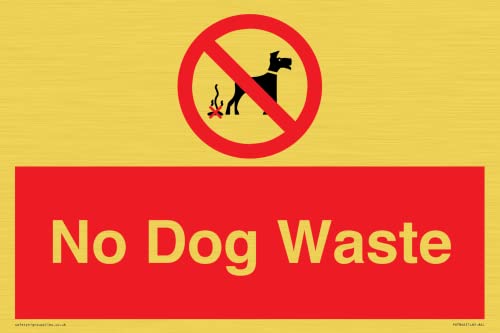 Schild mit Aufschrift "No Dog Waste", 300 x 200 mm, A4L von Viking Signs
