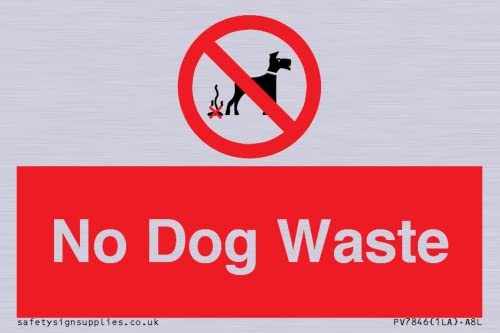 Schild mit Aufschrift "No Dog Waste", 75 x 50 mm, A8L von Viking Signs